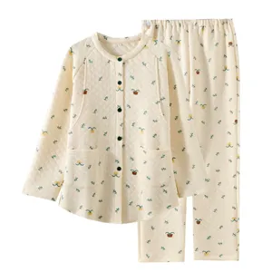 Dames katoen luchtlaag zwangerschap pyjama set herfst winter borstvoeding nachtkleding