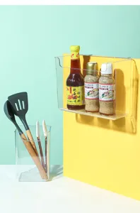 Clear plastic cabinet door storage box kitchen hanging organizer rack for bottles