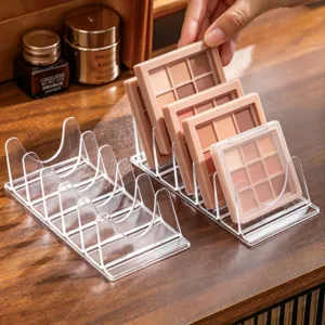 Transparent acrylic makeup palette organizer desktop cosmetic storage rack for eyeshadow box