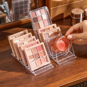 Clear acrylic eyeshadow palette organizer desktop makeup storage rack holder stand