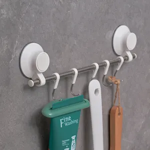 Gancho de ventosa de acero inoxidable para bano montaje en pared barra colgante.