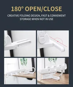 Portable folding 5-hole clothes drying rack with 180-degree adjustment detail view.