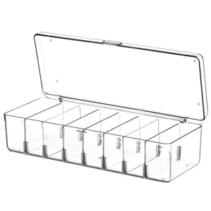 Boite de rangement transparente en plastique avec couvercle compartiments vitrine poupée