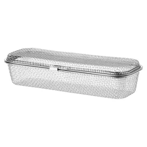 Stainless steel dishwasher basket with lid for cutlery and chopsticks draining rack