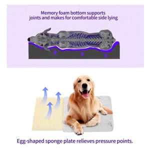Alfombrilla lavable para mascotas invierno calida espuma de memoria cama para perros grandes