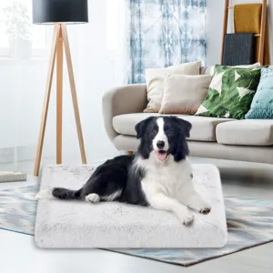 Cama de peluche suave para perros grandes, colchoneta cálida y cómoda, lavable en invierno.