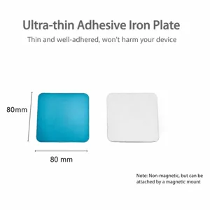 Square metal magnetic attraction plate detail, 80x80mm thin iron sheet for holder accessory