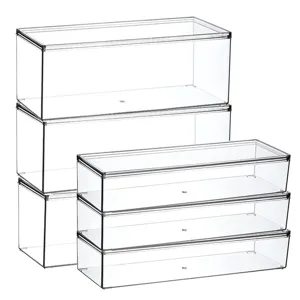 Transparente Acryl-Stapelbox Detailansicht zeigt die klare Organizer-Struktur und Form.