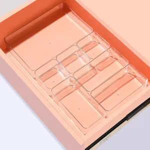 Transparentes Acryl Schubladen Organizer Set, vielseitige transparente Boxen fuer den Tisch.
