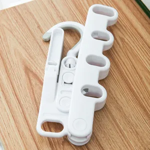 Compact portable foldable 5-hole clothes hanger for travel and home indoor drying