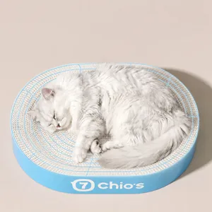 Cama rascador para gatos redonda, alfombrilla de cartón corrugado grueso, salón para mascotas.