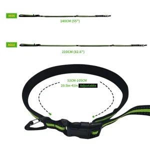 Laisse de chien mains libres réglable ceinture avec double poignées pour courir avec animal.