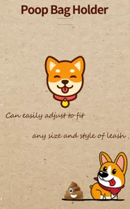 Porta Sacchetti Cacca Cane Corgi Shiba Dispenser Guinzaglio Sacchetti Rifiuti Clip