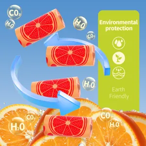 Bolsas para excrementos de perro perfumadas ecológicas en rollos con diseño de naranja para mascotas.