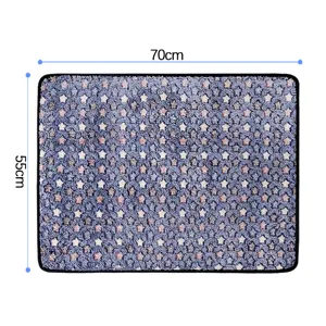 Soft pet cooling mat for dogs and cats, durable star pattern dog bed mat, 70x55cm size.