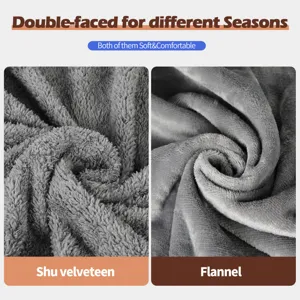 Thick flannel pet blanket detail showing soft double-faced fabric for winter warmth.