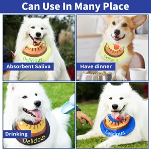 Wasserdichtes Haustierhalstuch mit Hotdog-Motiv, verstellbare Hundekatze Latz für den Alltag.