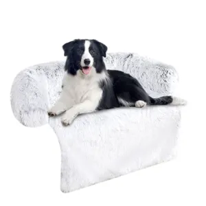 Flauschiges Plüsch Haustier Sofa Bett mit erhöhtem Rand für Hunde und Katzen, weiche Matte