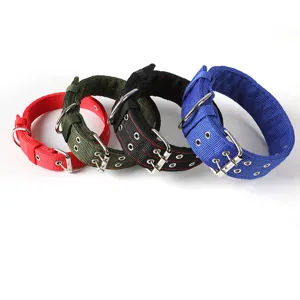 Tactical Dog Collar Thickened Nylon Pet Neck Strap Adjustable for Medium Large Dogs