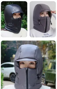 Gorra de ciclismo de invierno antivento cálida con mascarilla facial para clima frío.