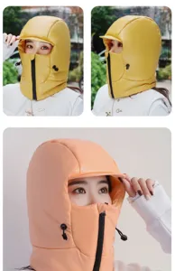 Capucha térmica de ciclismo de invierno impermeable a prueba de viento sombrero cálido