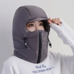 Gorro Ushanka De Invierno Impermeable Para Mujer Hombre A Prueba De Viento Acolchado Lei Feng Con Máscara Facial Orejeras Forro Polar Cálido Exterior Ciclismo Esquí