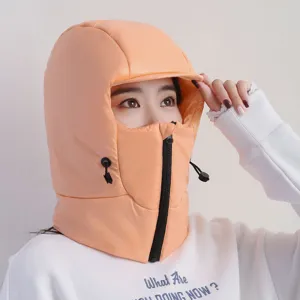 Invierno térmico ciclismo a prueba de viento sombrero acolchado impermeable máscara facial