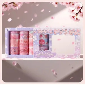 Sakura washi tape set 16 rolls purple aesthetic decorative masking tape for journal DIY crafts