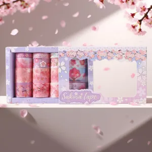 Sakura Washi Tape Set 16 Rolls Purple Decorative Adhesive Tape for Journaling DIY Crafts