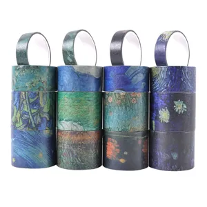 Set di nastri Washi d'arte Van Gogh, nastro adesivo decorativo per diario e bricolage.