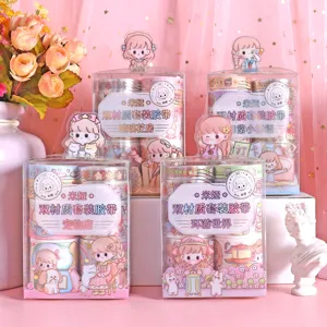Set de ruban adhésif double matière Mia pour déco de journal, ruban washi et PET box.