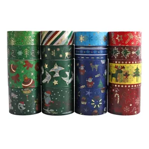 Christmas gold foil washi tape set decorative masking tape for journal crafts DIY
