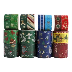 Christmas gold-stamped washi tape set decorative masking tapes for journaling craft supplies