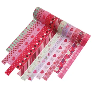 Valentine's Day gold stamping washi tape set decorative DIY journal masking tape rolls