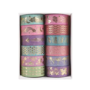Buntes Goldfolien Washi Tape Set dekorative Klebeband Sticker fur Tagebuch basteln DIY.
