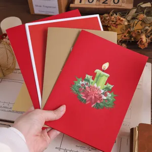 Christmas greeting card 3D popup laser cut holiday blessing card set for winter celebration