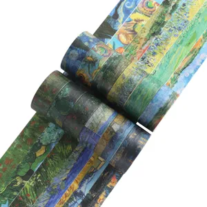 Set di nastro adesivo washi Van Gogh, nastro decorativo creativo per diari e fai da te.