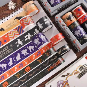 Ensemble de Ruban Washi d'Halloween Marquage à Chaud Ruban Adhésif Décoratif Pour Journal DIY Artisanat Emballage Cadeau