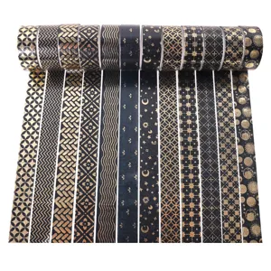 Black gold washi tape set starry night decorative masking tape for DIY scrapbooking journal
