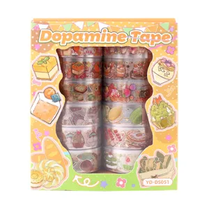 Simpatico set di nastro washi trasparente PET in stile dopamina per diario e fai da te
