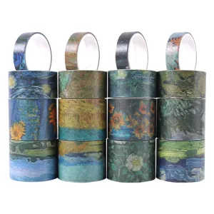 Set di Nastro Washi Serie Van Gogh Pittura ad Olio Artistica Nastro Adesivo Decorativo per DIY Diario Scrapbooking Artigianato Cancelleria