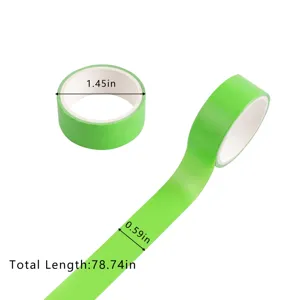 Solid color green washi tape detail view, perfect for journal DIY, scrapbooking and crafts.