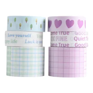 Decorative washi tape set aesthetic journaling masking tape cute planner DIY craft supplies.