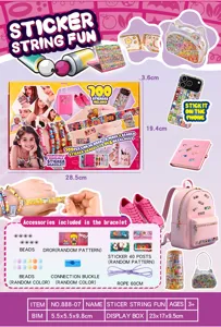 Kit per bracciali con adesivi per bambini con perline e rotoli colorati per divertimento.