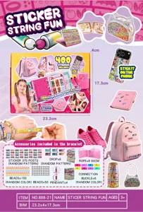 Kit braccialetto adesivo fai da te per bambini con 400 adesivi, perline e accessori.