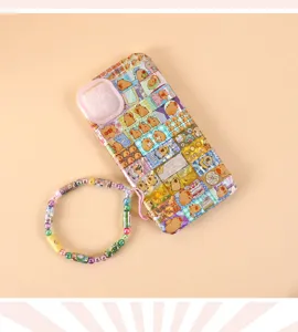 Creative DIY sticker phone case and colorful beaded bracelet set for kids and students.