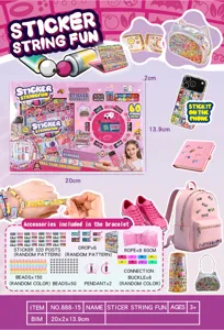 Set giocattolo braccialetto adesivo fai-da-te per bambini, kit artigianale di perline.