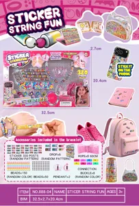 Bambini DIY Adesivo Braccialetto Giocattolo Set Perline Artigianato Regalo Festa