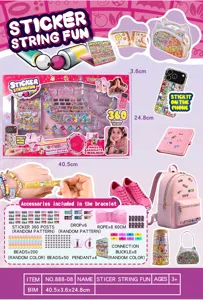 Kit fai da te per braccialetti con adesivi per bambini con perline e accessori