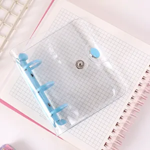 Cubierta de carpeta transparente de 3 anillos Mini cuaderno papelería bonita